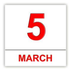 March 5. Day on the calendar.