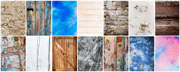 collage of different textural backgrounds