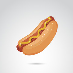 Hot dog vector icon.