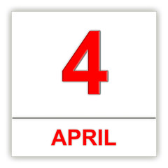 Obraz premium April 4. Day on the calendar.
