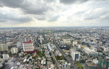 Fototapeta na wymiar Top view city, Bangkok , Thailand
