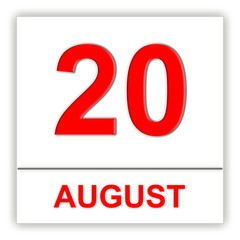 August 20. Day on the calendar.