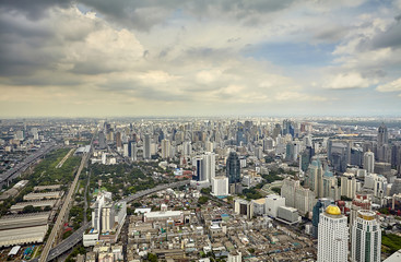 Fototapeta premium Top view city, Bangkok , Thailand