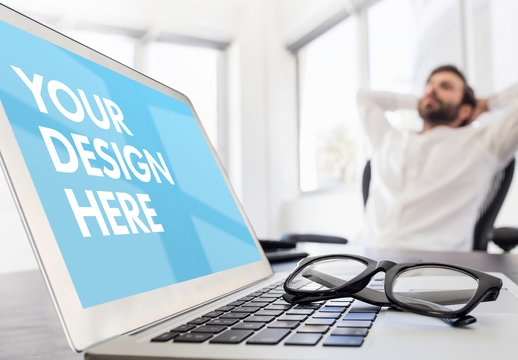 Laptop Side View Mockup 2
