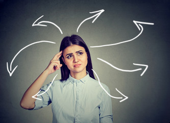 Young woman confused of new business idea.