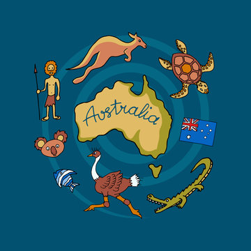 Australian vector doodle set