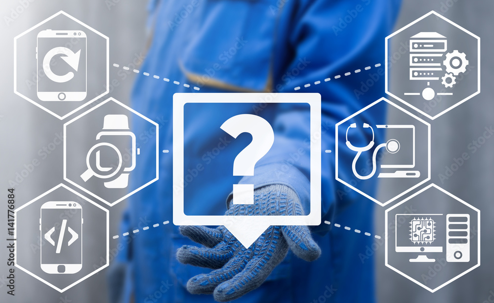 Poster frequently asked question (faq) repair service mobile electronics and computer hardware business con