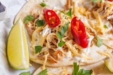 Tasty tacos close up