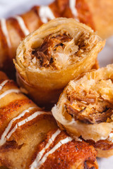 Crunchy eggroll close up