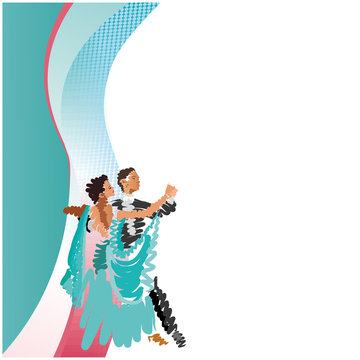 A dancing couple. Vector image