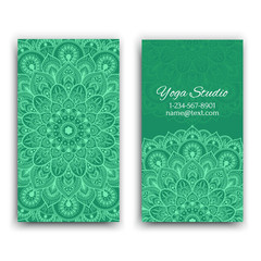 Business cards with ethnic pattern