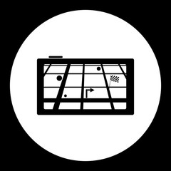 electronic car navigation simple black isolated icon eps10