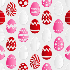 various Easter eggs design from color paper collection seamless pattern eps10