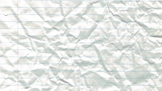 Paper background stop motion animation crumpled lined school pad notes loop 4k