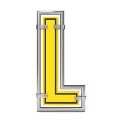 Framed traffic road sign FONT letter L 3D