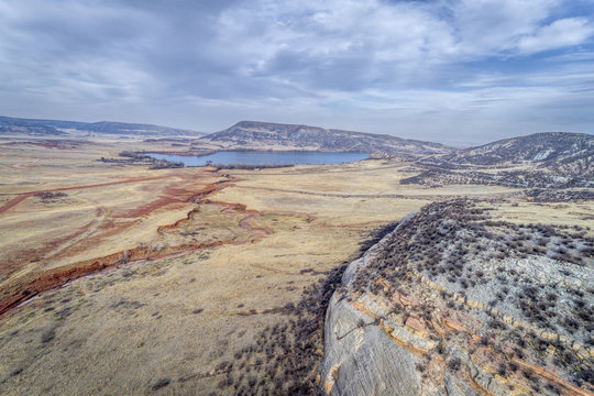 northern Colorado foothills aerial view