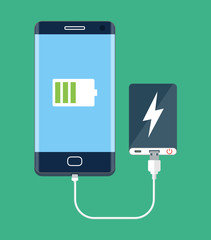 Power bank charging mobile phone