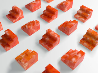 abstract red blocks on white