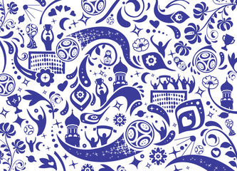 Naklejka premium FOND FOOT 2018 BLEU BLANC RUSSIE