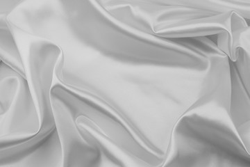 Naklejka na ściany i meble Rippled white silk fabric