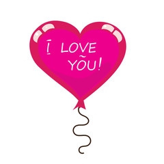 Balloon I love you illustration
