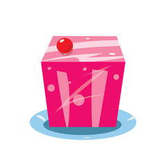 The cake icon on the white background. Flat vector illustration
