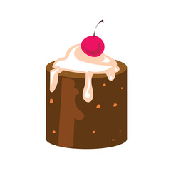 The cake icon on the white background. Flat vector illustration