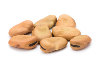 Phaseolus vulgaris beans isolated on white background.