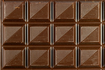 Top View of Dark Chocolate Bar, Closed up, Background, Banner, Texture 