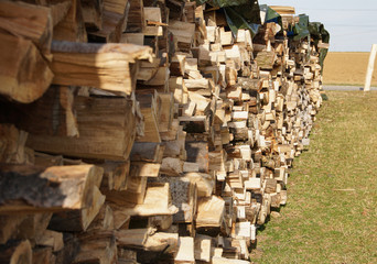 Staked woods used for the winter heating