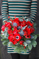 Red Christmas bouquet