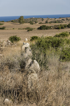 Ancient menir in Sardinia near Costa Rei