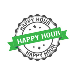 Happy Hour stamp illustration