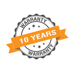 10 Years Warranty stamp illustration