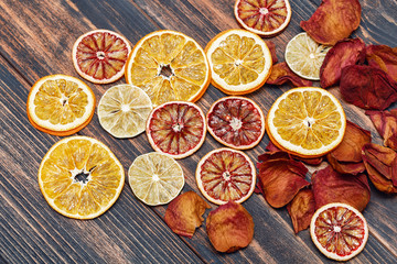 Background of dried citrus.