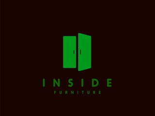 Modern minimalistic furniture logo template