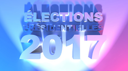 Elections présidentielles France 2017 texte 3D desing