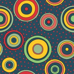 Behang psychedelische cirkels naadloos patroon © julia_su