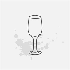 sherry glass vector sketch icon