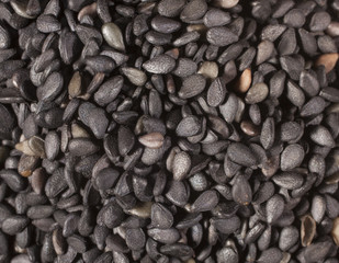 Background of fresh black sesame seeds