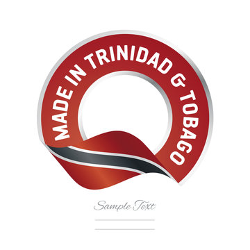 Made in Trinidad and Tobago flag red color label logo icon