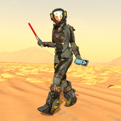 Fototapeta premium 女性宇宙飛行士