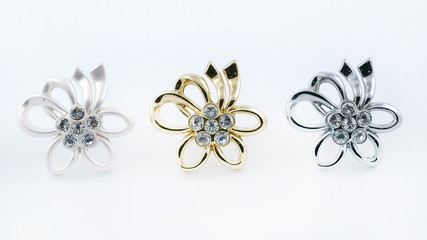 Fototapeta premium fittings for furniture. Handles for cabinets on a white background 