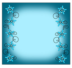 abstract flowers on a blue background