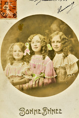 Carte postale ancienne / Carte de voeux Bonne année