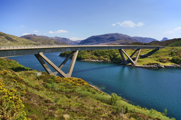 Kylesku bridge across the Loch a' Chàirn Bhàin, Sutherland, Scotland