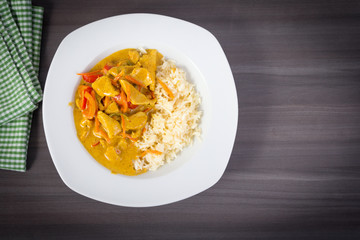 homemade chicken curry with rice