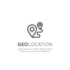 Vector Icon Style Illustration Logo Set of Geo Location Tag, Proximity Marketing, Global Network Connection, Location Identification, Isolated Minimalistic Object
