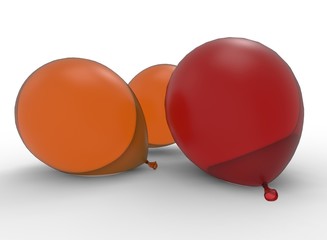 3d illustration of air balloons. white background isolated. icon for game web.