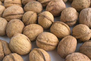 walnuts on a white background